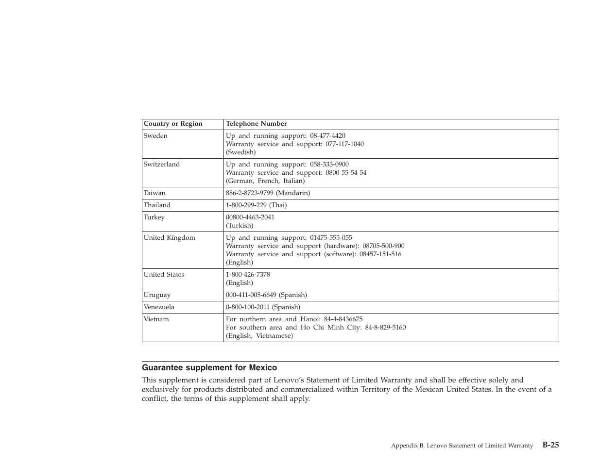 Guarantee supplement for mexico | Lenovo E500 User Manual | Page 52 / 62