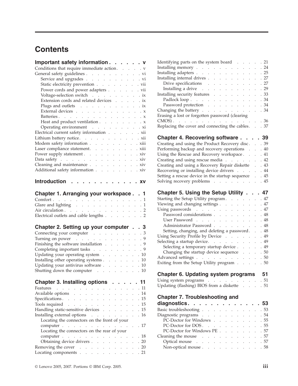 Lenovo 3000 J Series User Manual | Page 5 / 96