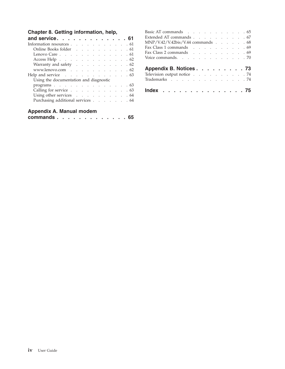 Lenovo 3000 J Series User Manual | Page 6 / 96