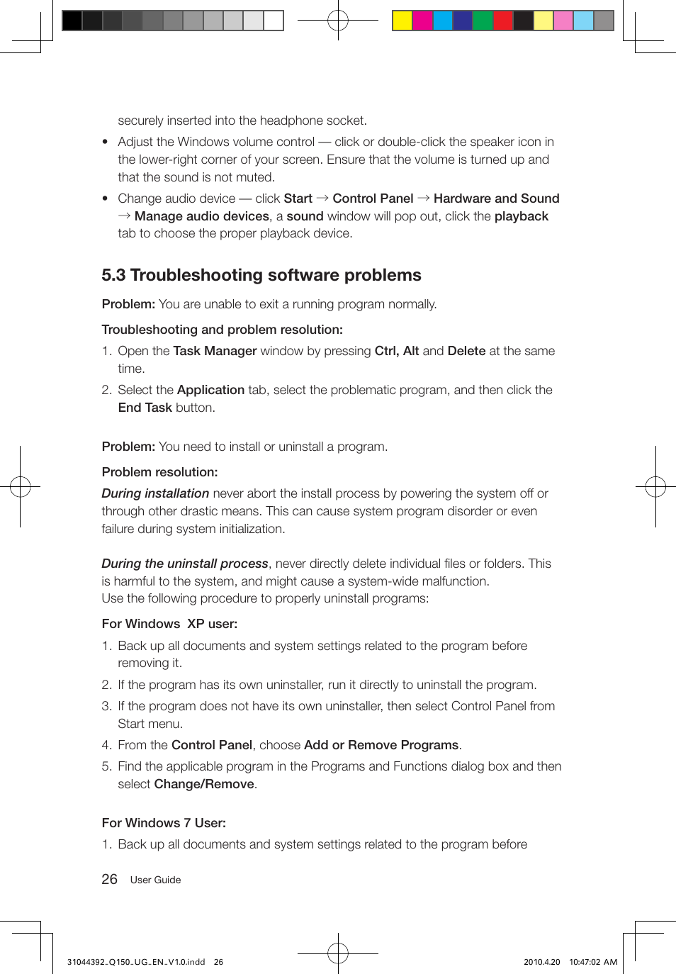 3 troubleshooting software problems | Lenovo IdeaCentre Q150 User Manual | Page 31 / 33