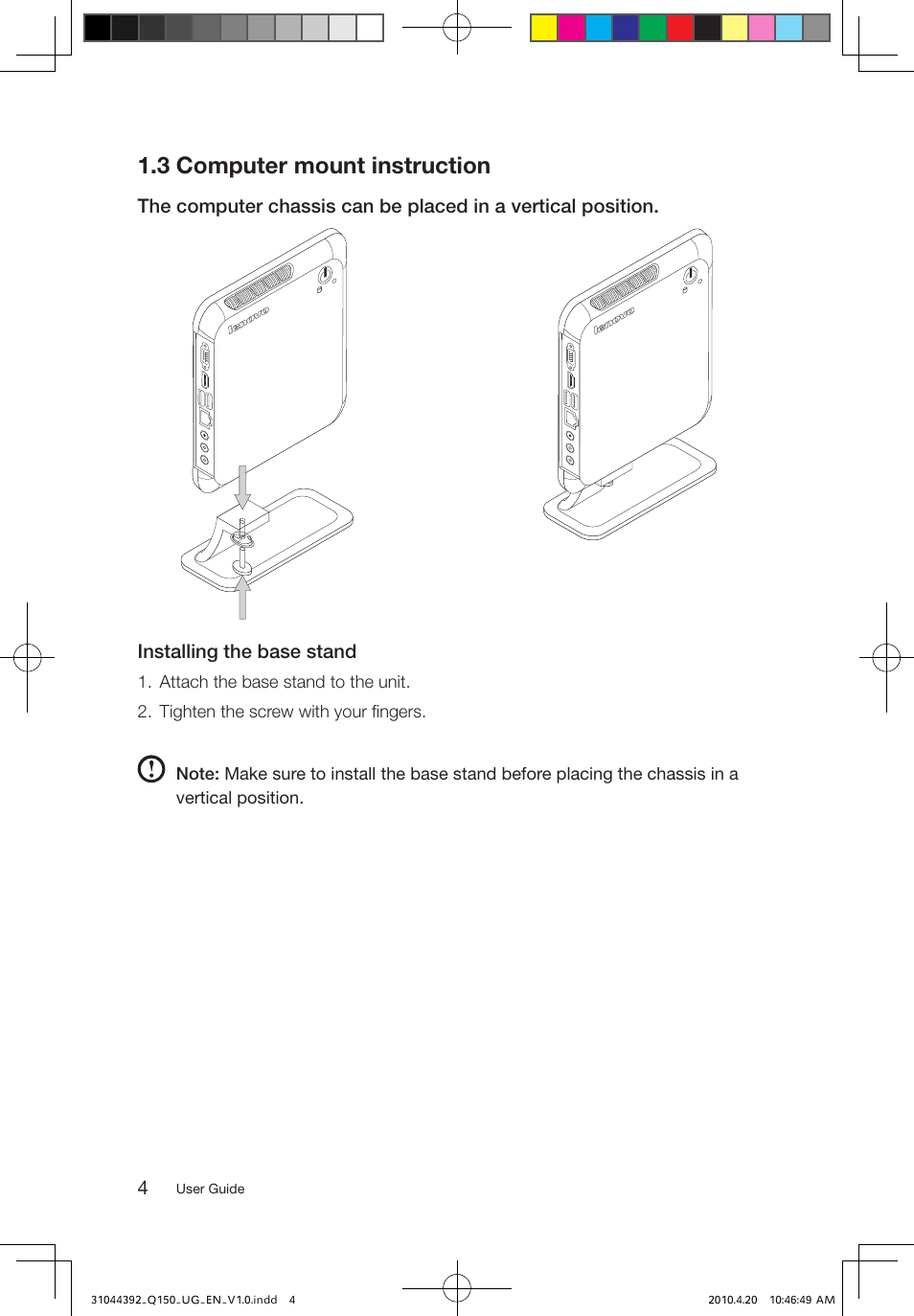 3 computer mount instruction | Lenovo IdeaCentre Q150 User Manual | Page 9 / 33