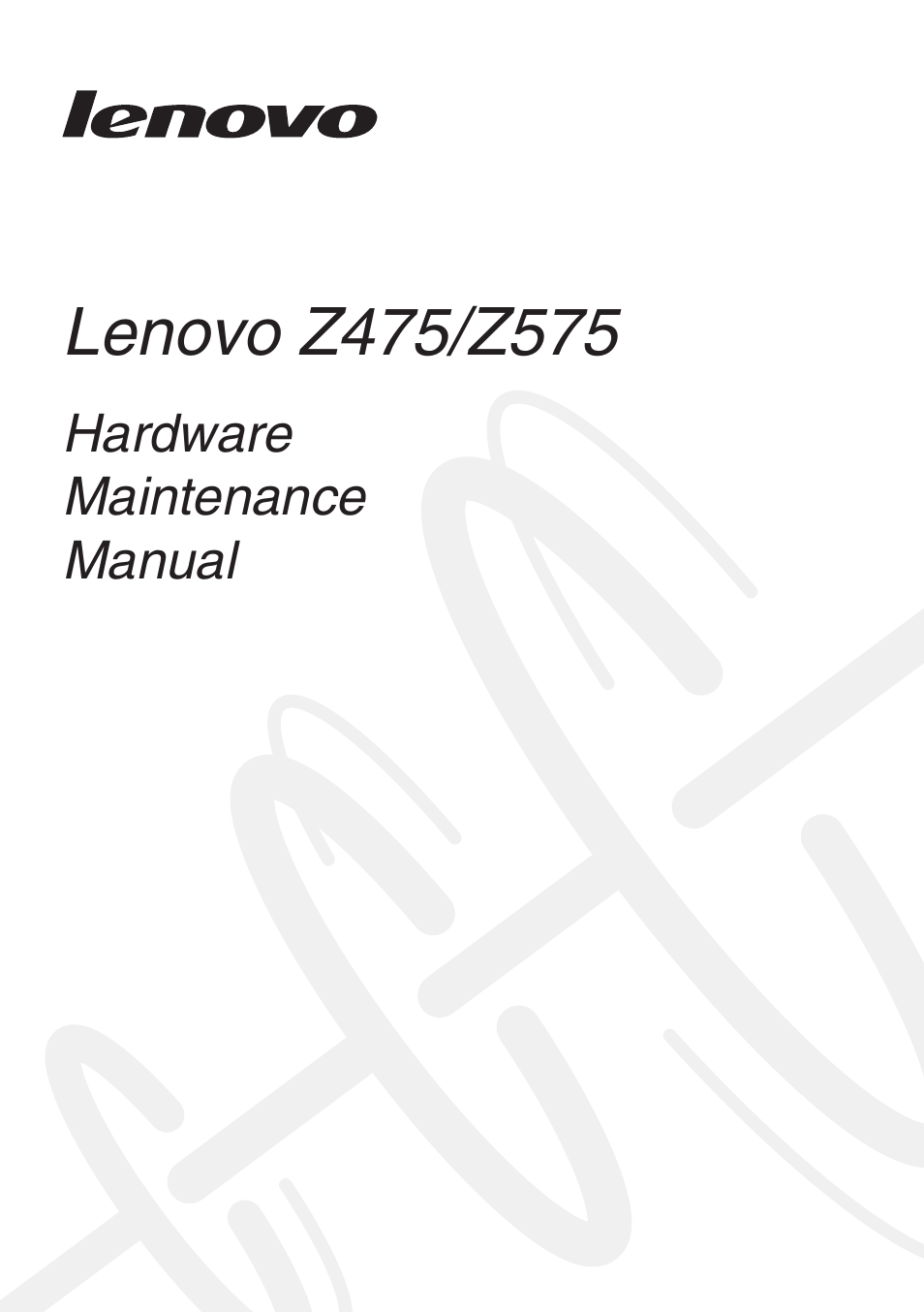 Lenovo Z475 User Manual | 104 pages