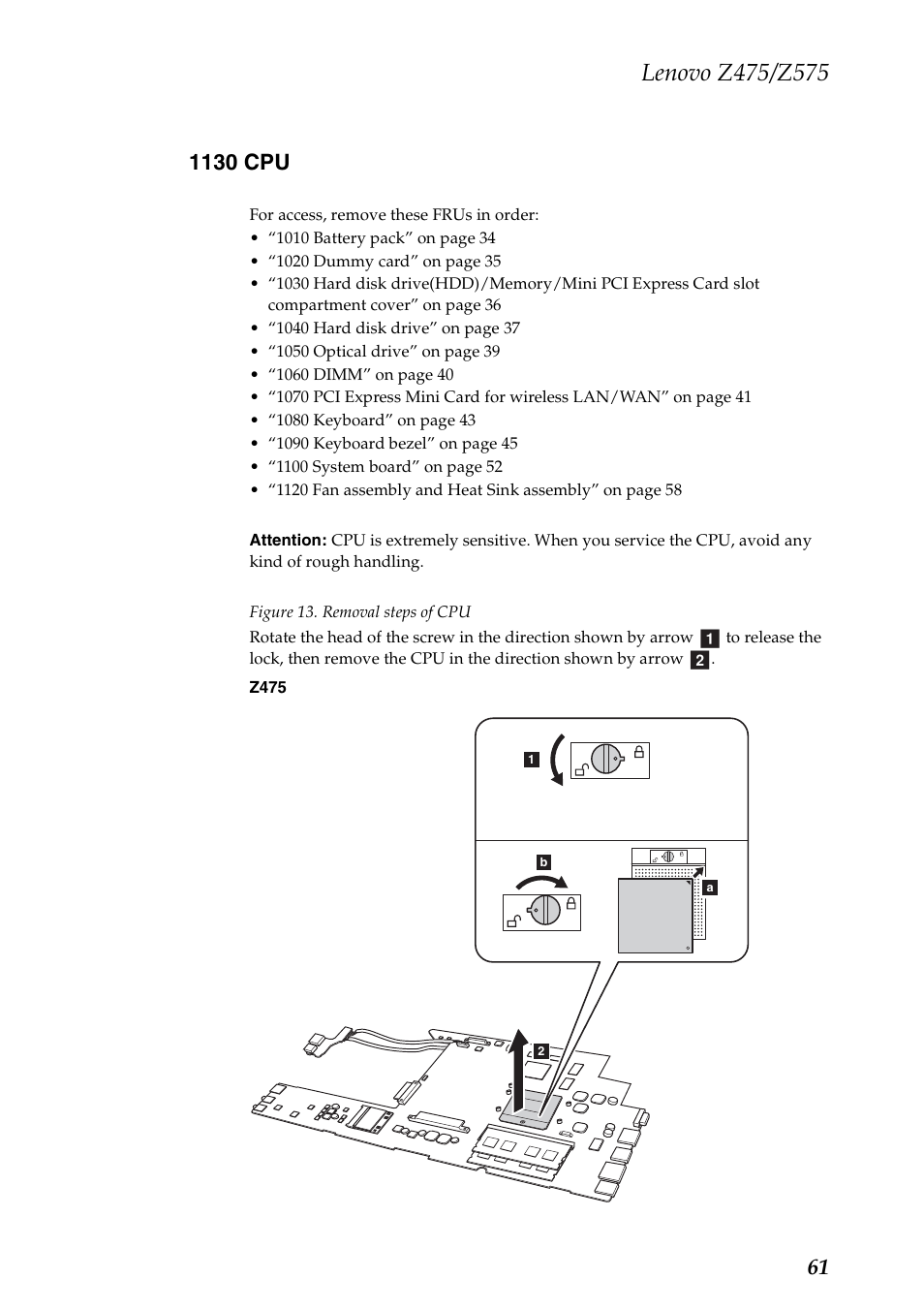1130 cpu | Lenovo Z475 User Manual | Page 65 / 104