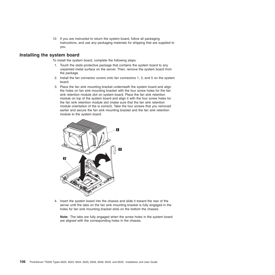 Installing the system board | Lenovo 6528 User Manual | Page 122 / 216