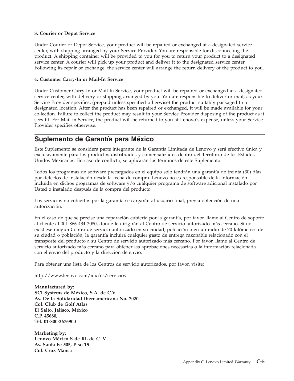 Suplemento de garantía para méxico, Suplemento, Garantía | Para, México | Lenovo ThinkPad 43N3224 User Manual | Page 37 / 48