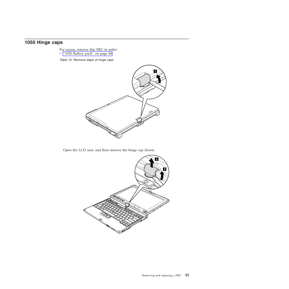 1050 hinge caps | Lenovo X200 User Manual | Page 103 / 260