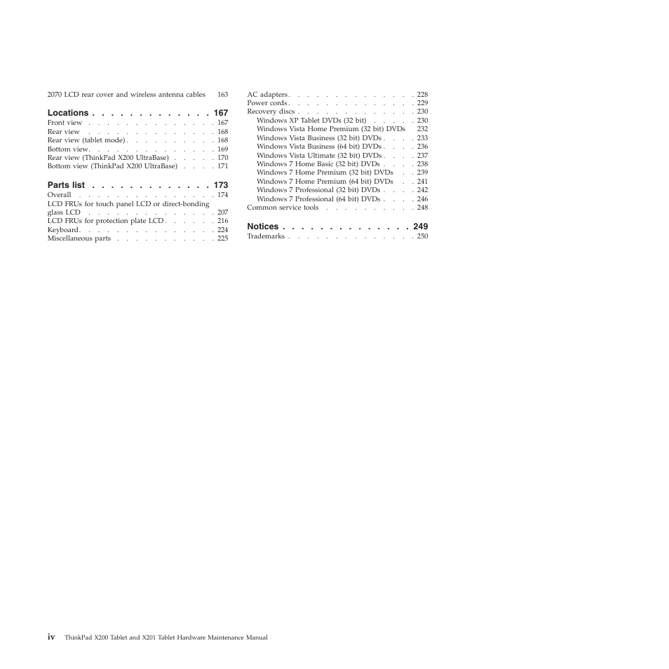 Lenovo X200 User Manual | Page 6 / 260