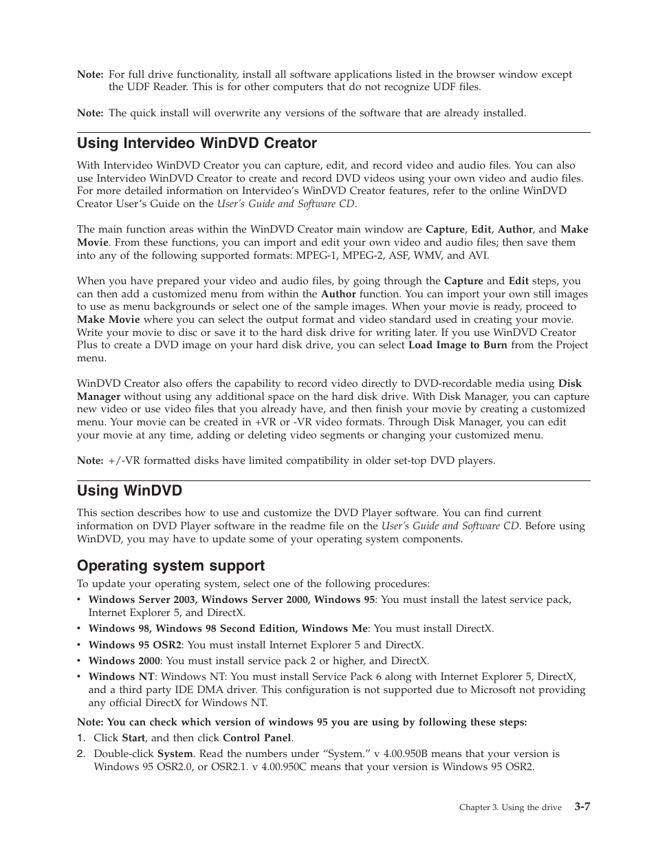 Using intervideo windvd creator, Using windvd, Operating system support | Using, Intervideo, Windvd, Creator, Operating, System, Support | Lenovo ThinkCentre 41N5626 User Manual | Page 27 / 72