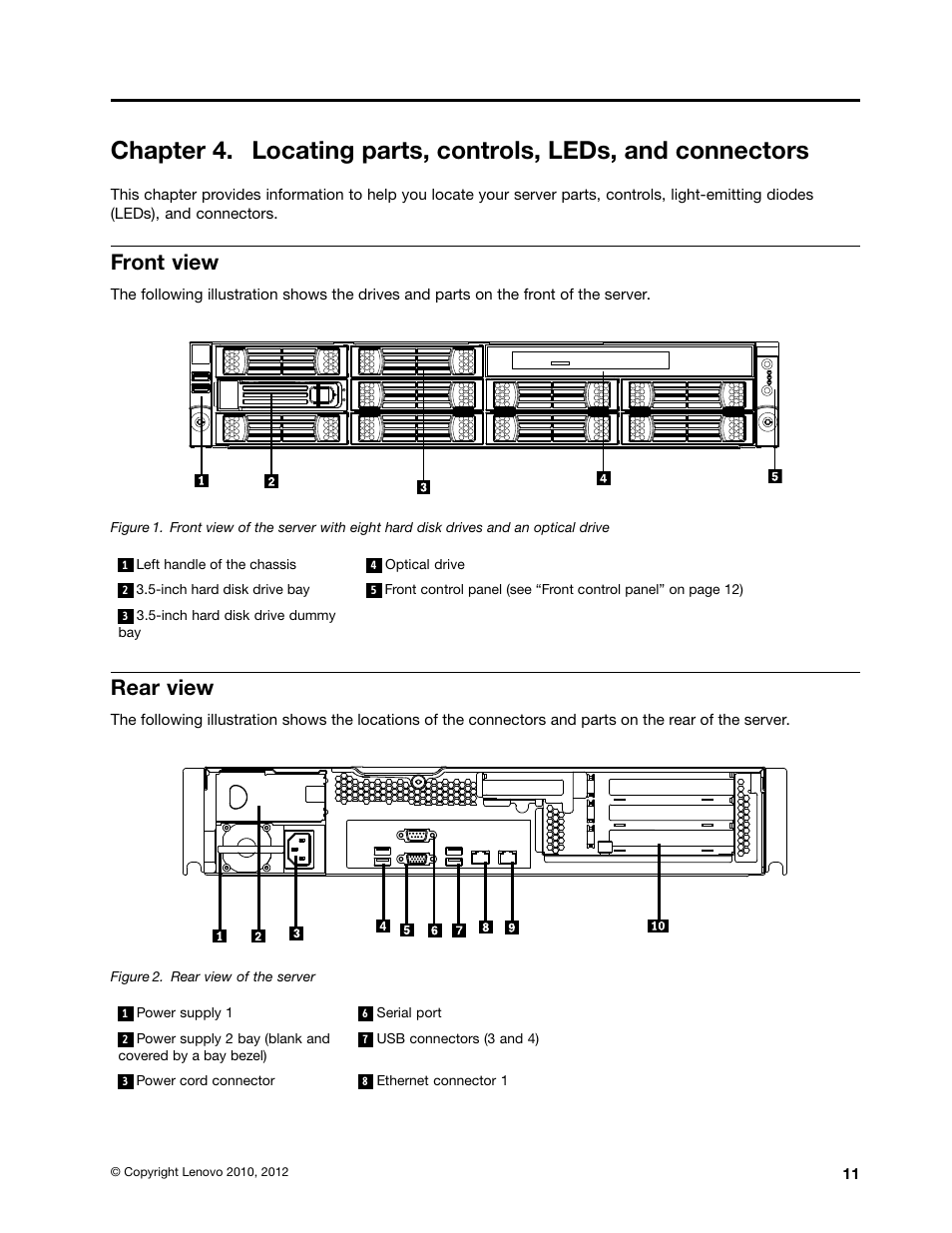 Front view, Rear view | Lenovo 1047 User Manual | Page 23 / 140