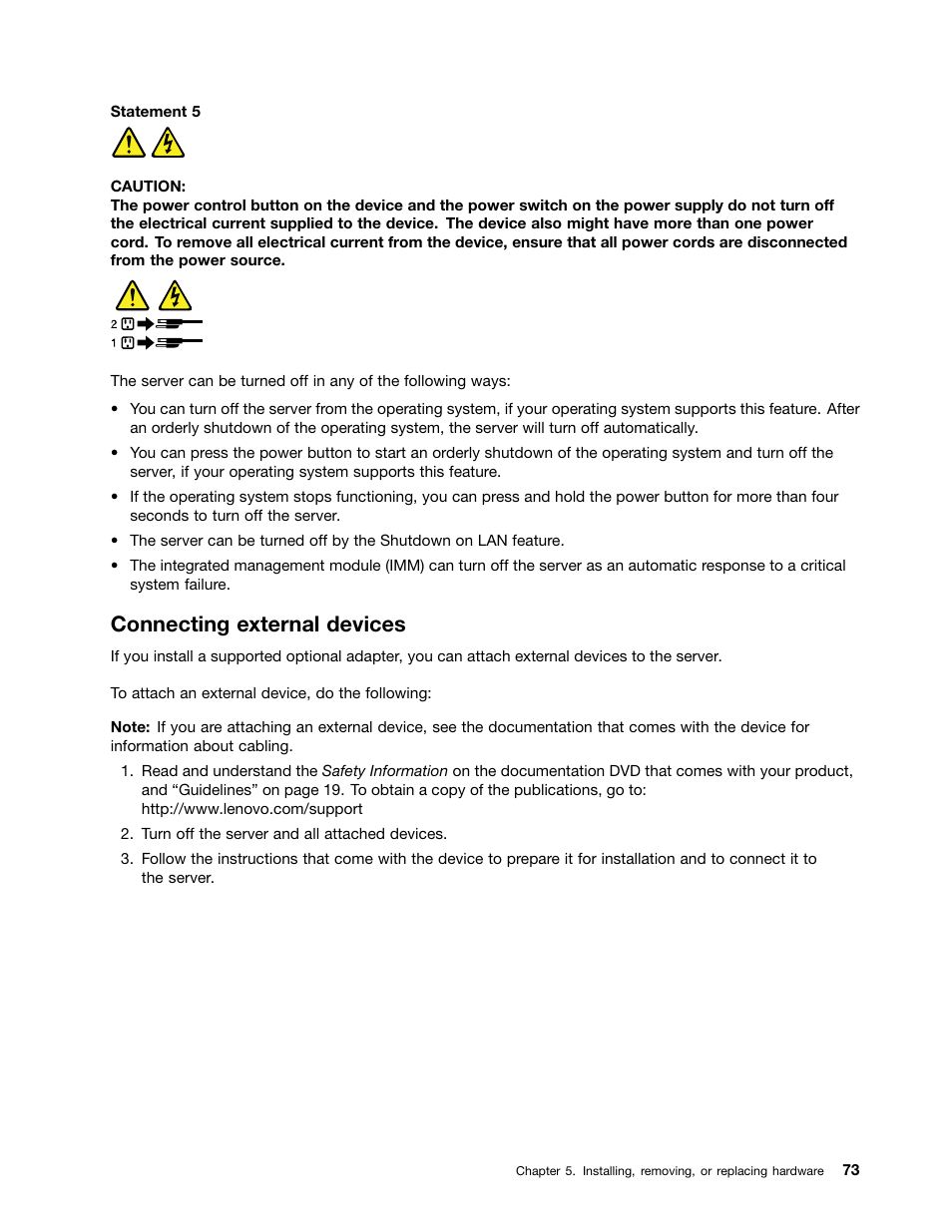 Connecting external devices | Lenovo 1047 User Manual | Page 85 / 140