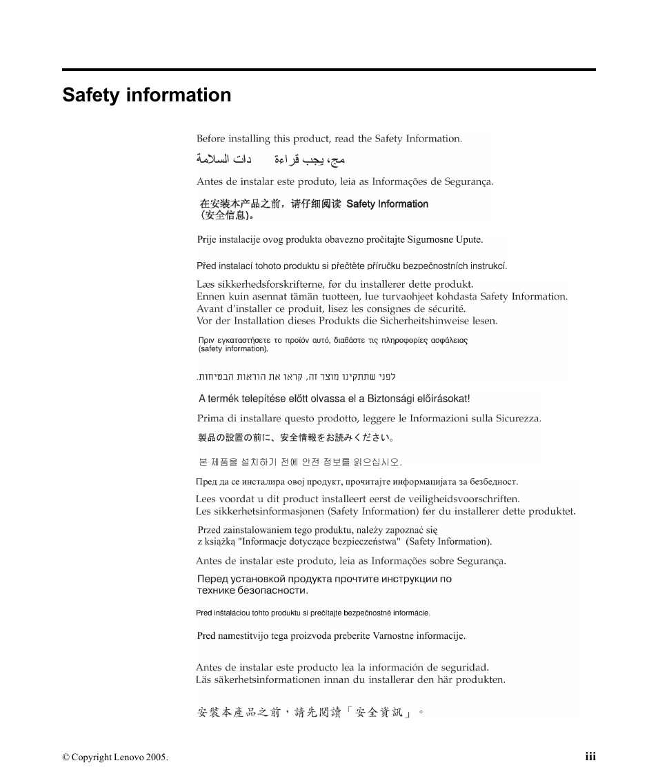 Safety information | Lenovo ThinkVision L171p User Manual | Page 4 / 35