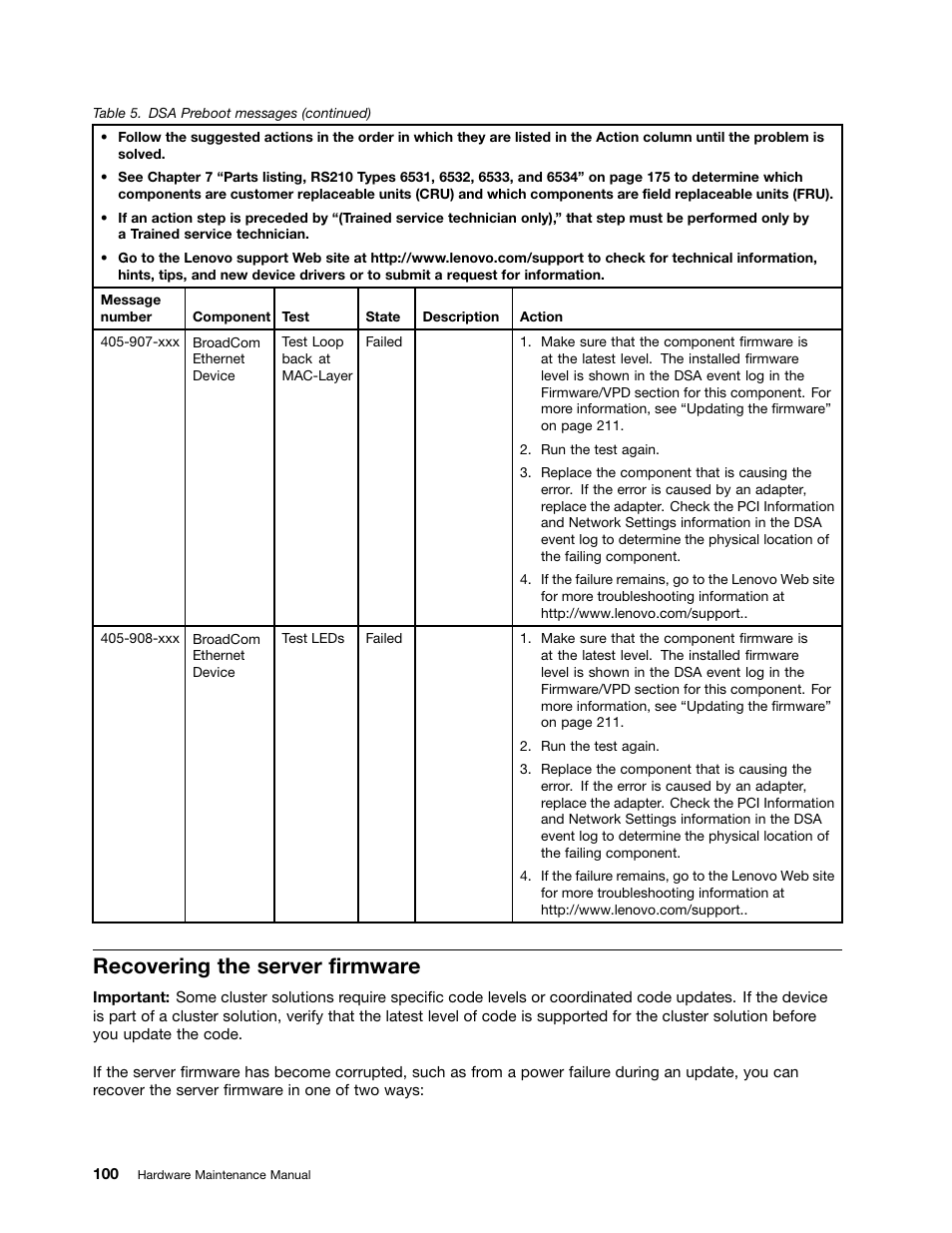 Recovering the server firmware | Lenovo 6532 User Manual | Page 108 / 240