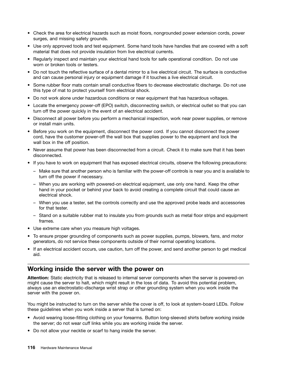 Working inside the server with the power on | Lenovo 6532 User Manual | Page 124 / 240