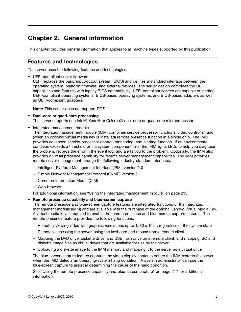 Chapter 2. general information, Features and technologies | Lenovo 6532 User Manual | Page 15 / 240
