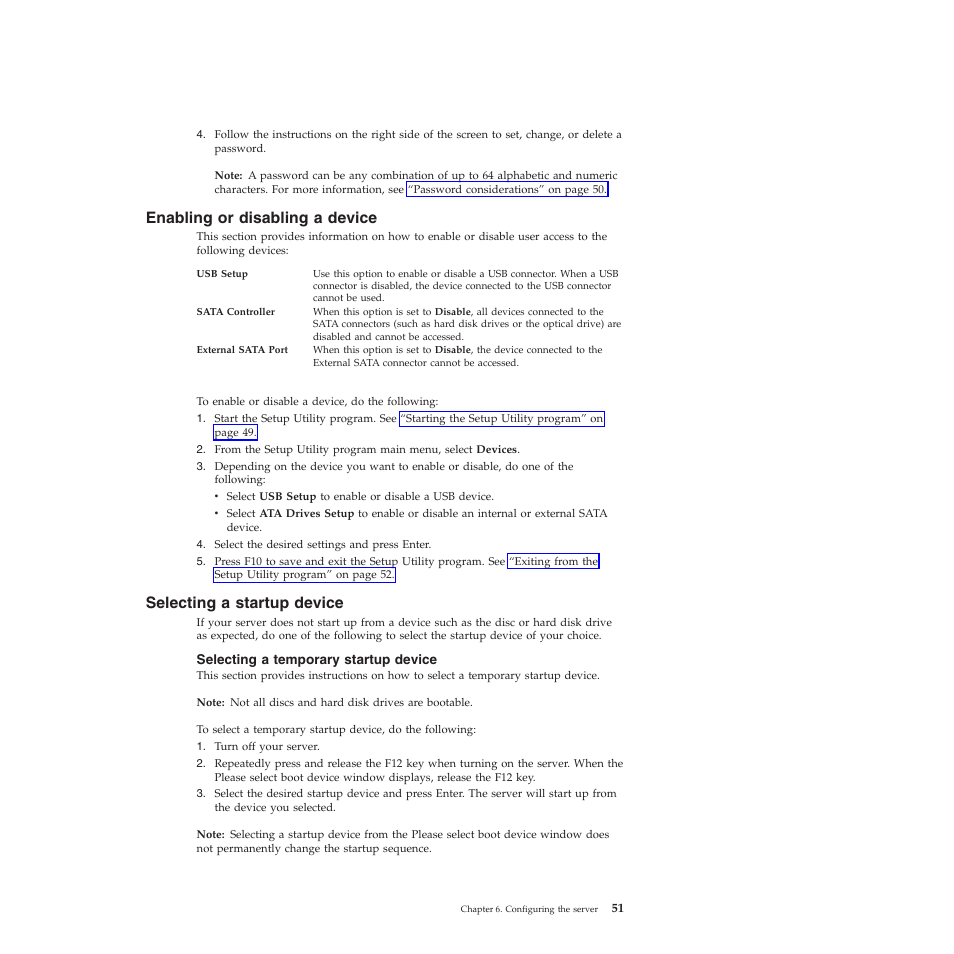 Enabling or disabling a device, Selecting a startup device, Selecting a temporary startup device | Lenovo TS200V User Manual | Page 67 / 96