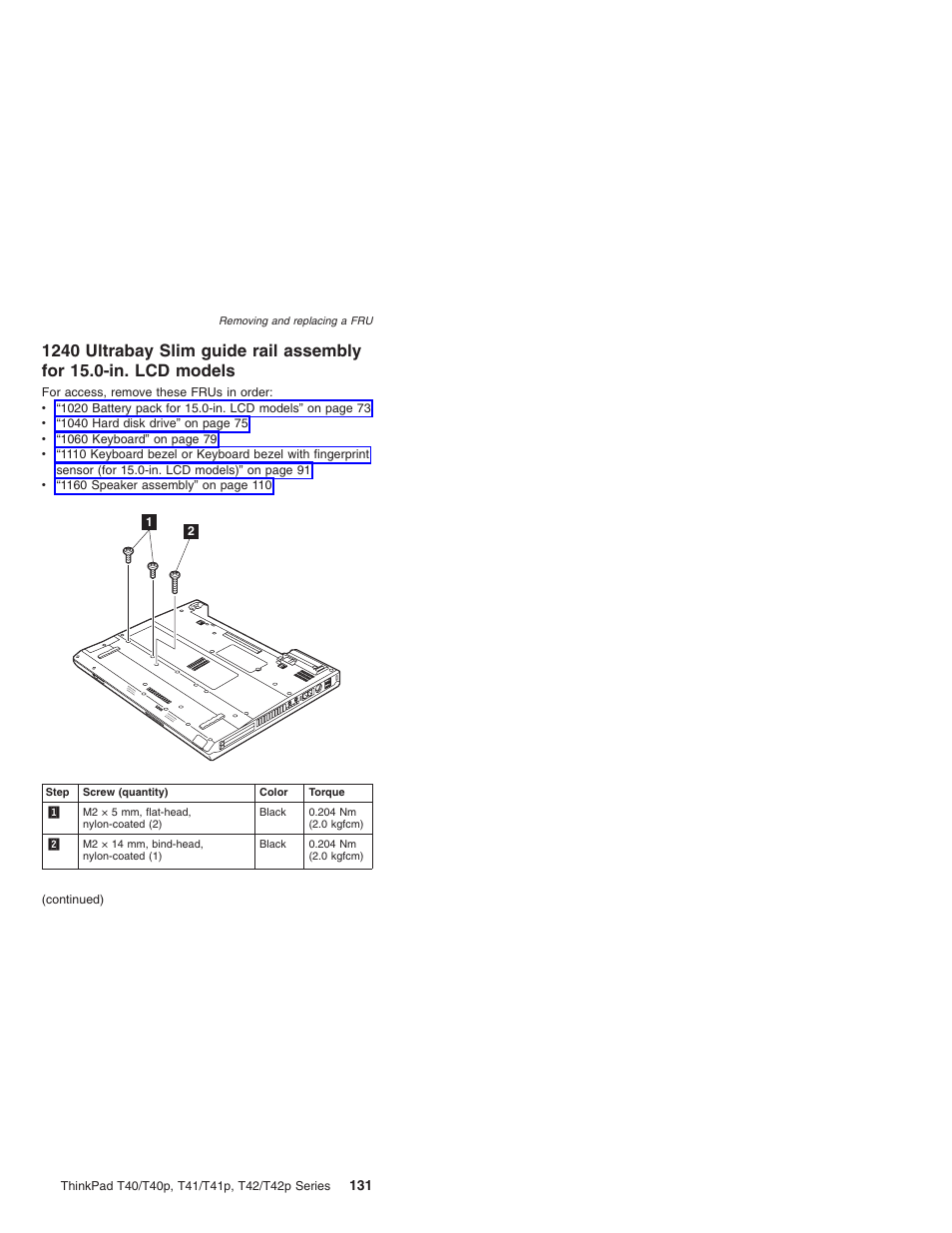 Ultrabay, Slim, Guide | Rail, Assembly, Models | Lenovo THINKPAD T41/T41P User Manual | Page 137 / 260
