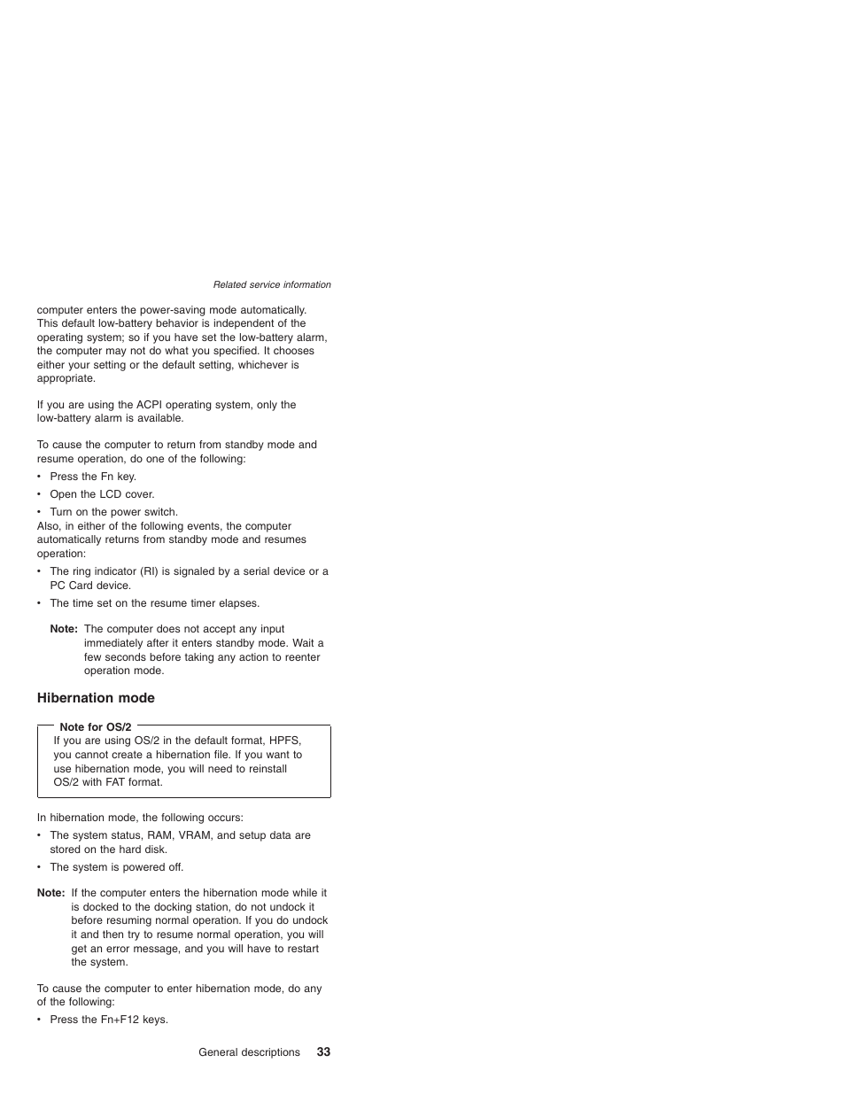 Hibernation mode | Lenovo THINKPAD T41/T41P User Manual | Page 39 / 260