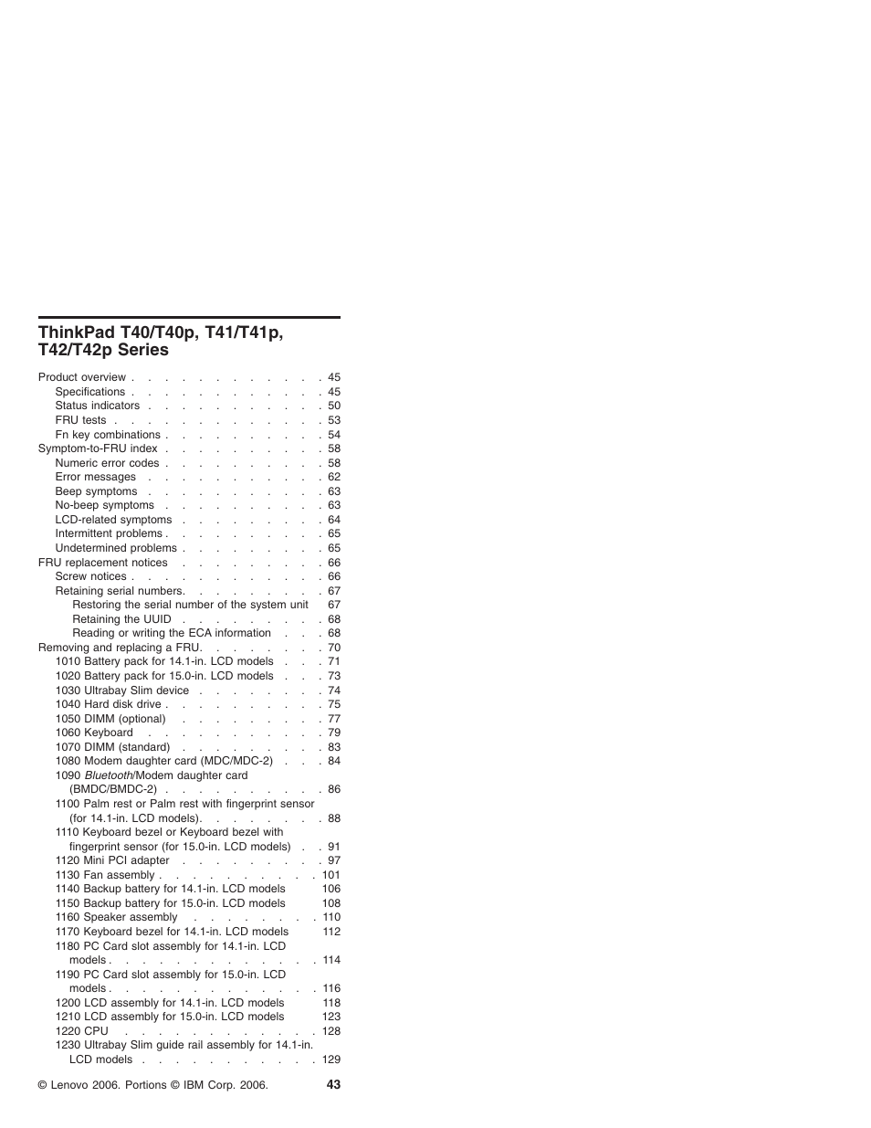 Thinkpad t40/t40p, t41/t41p, t42/t42p series, Thinkpad, T40/t40p | T41/t41p, T42/t42p, Series | Lenovo THINKPAD T41/T41P User Manual | Page 49 / 260