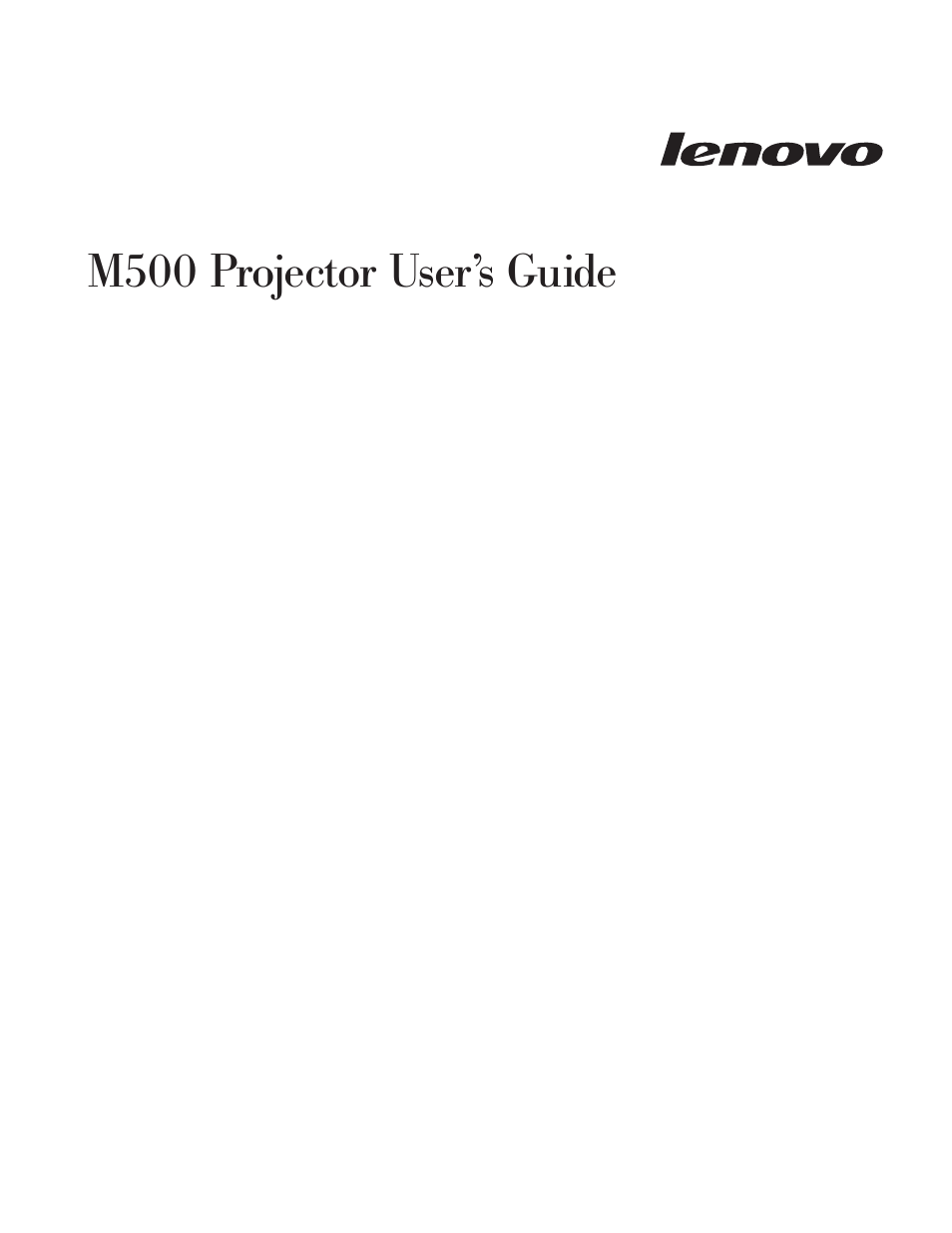 M500, Projector, User’s | Guide | Lenovo M500 User Manual | Page 3 / 86