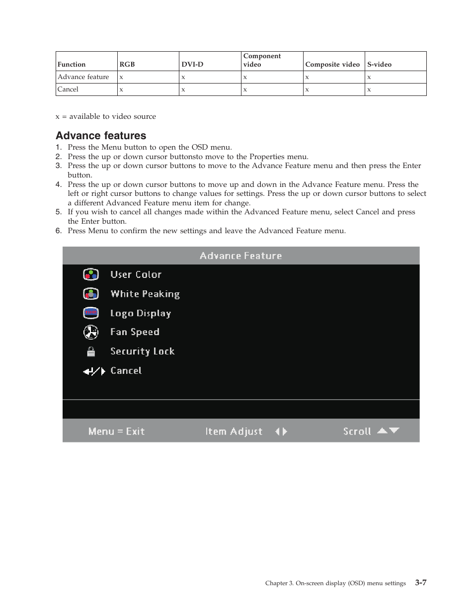Advance features, Advance, Features | Lenovo M500 User Manual | Page 39 / 86