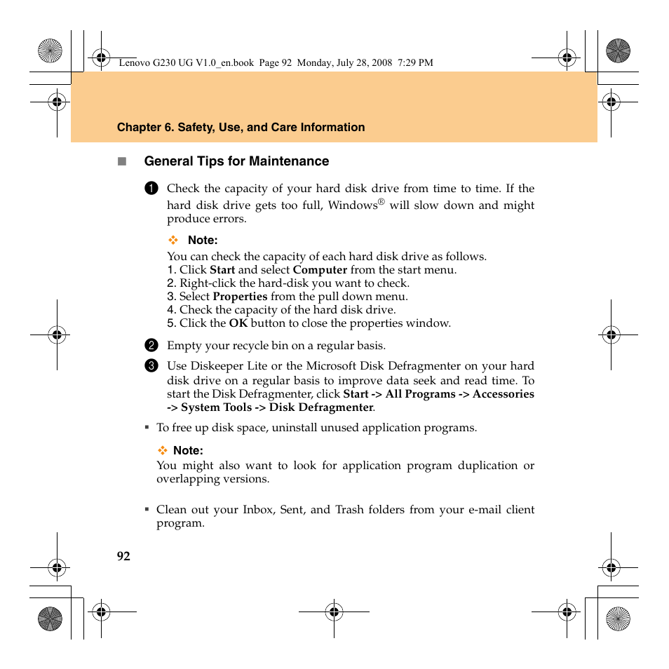 Lenovo 3000 G230 User Manual | Page 100 / 140