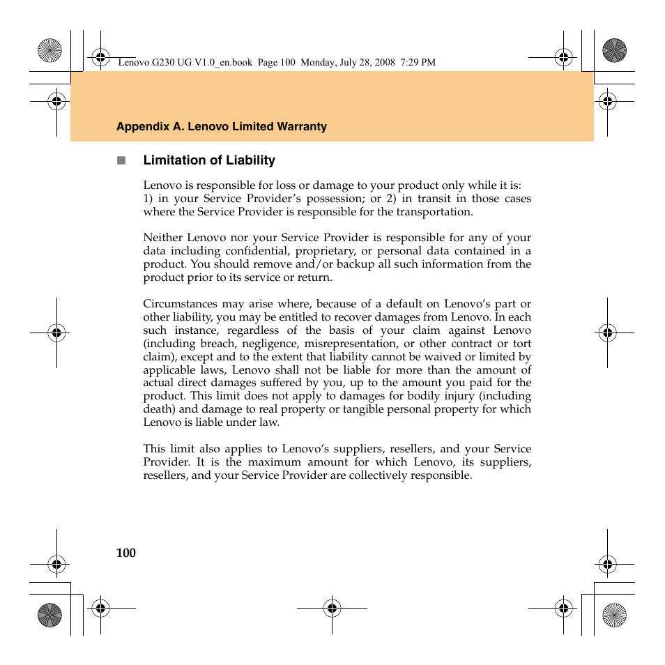 Lenovo 3000 G230 User Manual | Page 108 / 140