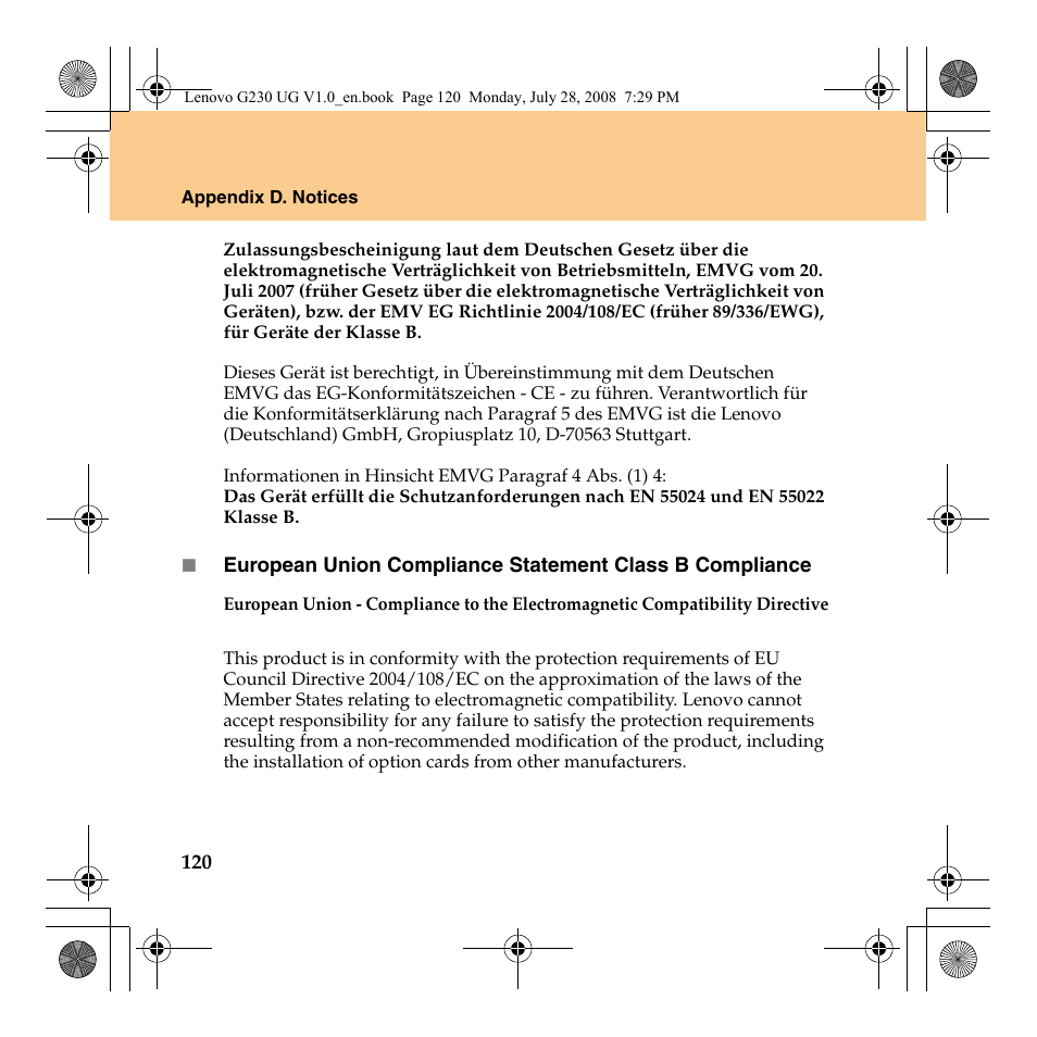 Lenovo 3000 G230 User Manual | Page 128 / 140