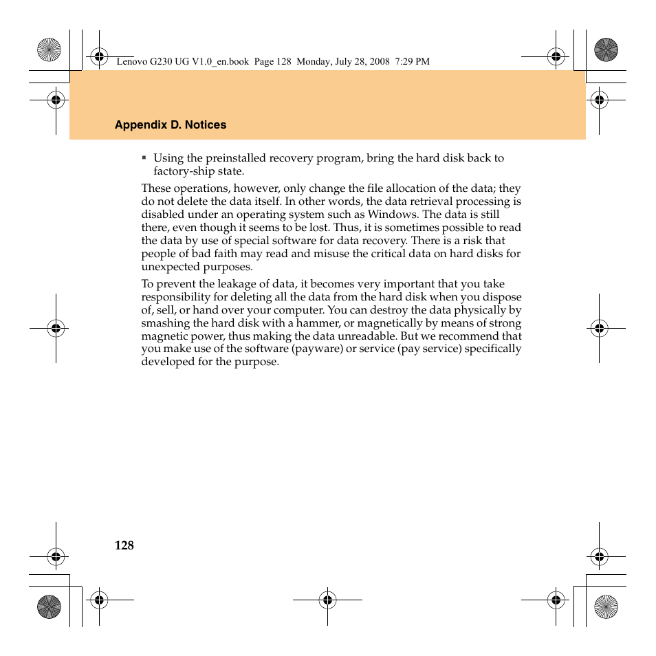 Lenovo 3000 G230 User Manual | Page 136 / 140