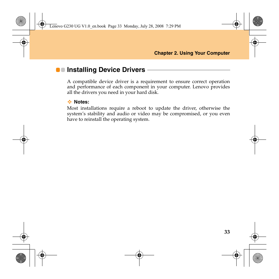 Installing device drivers | Lenovo 3000 G230 User Manual | Page 41 / 140