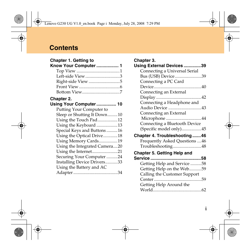 Lenovo 3000 G230 User Manual | Page 7 / 140