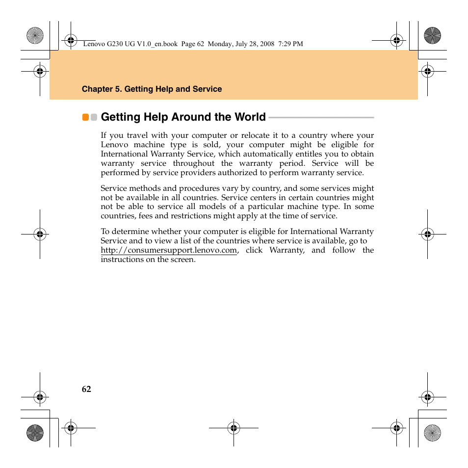 Getting help around the world | Lenovo 3000 G230 User Manual | Page 70 / 140