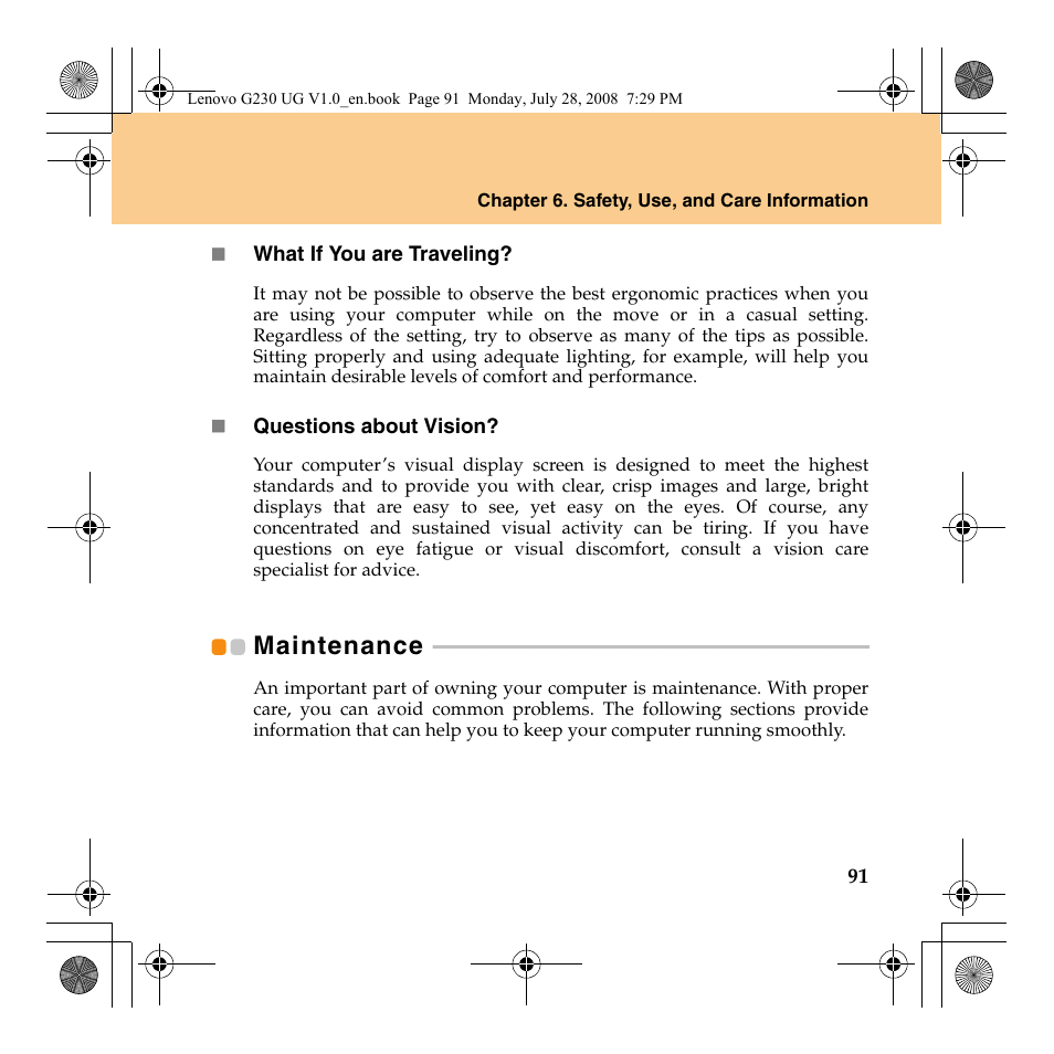 Maintenance | Lenovo 3000 G230 User Manual | Page 99 / 140