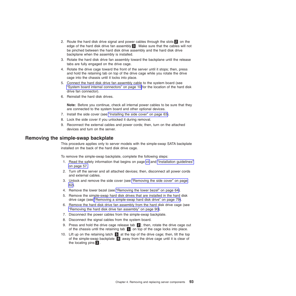 Removing the simple-swap backplate | Lenovo TS100 User Manual | Page 111 / 284