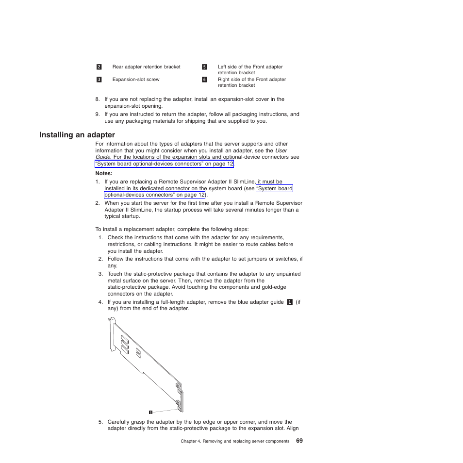 Installing an adapter | Lenovo TS100 User Manual | Page 87 / 284