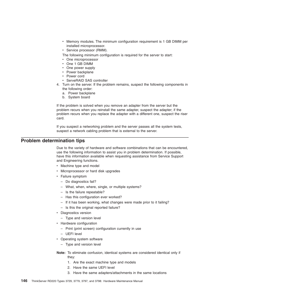 Problem determination tips | Lenovo THINKSERVER 3797 User Manual | Page 154 / 266