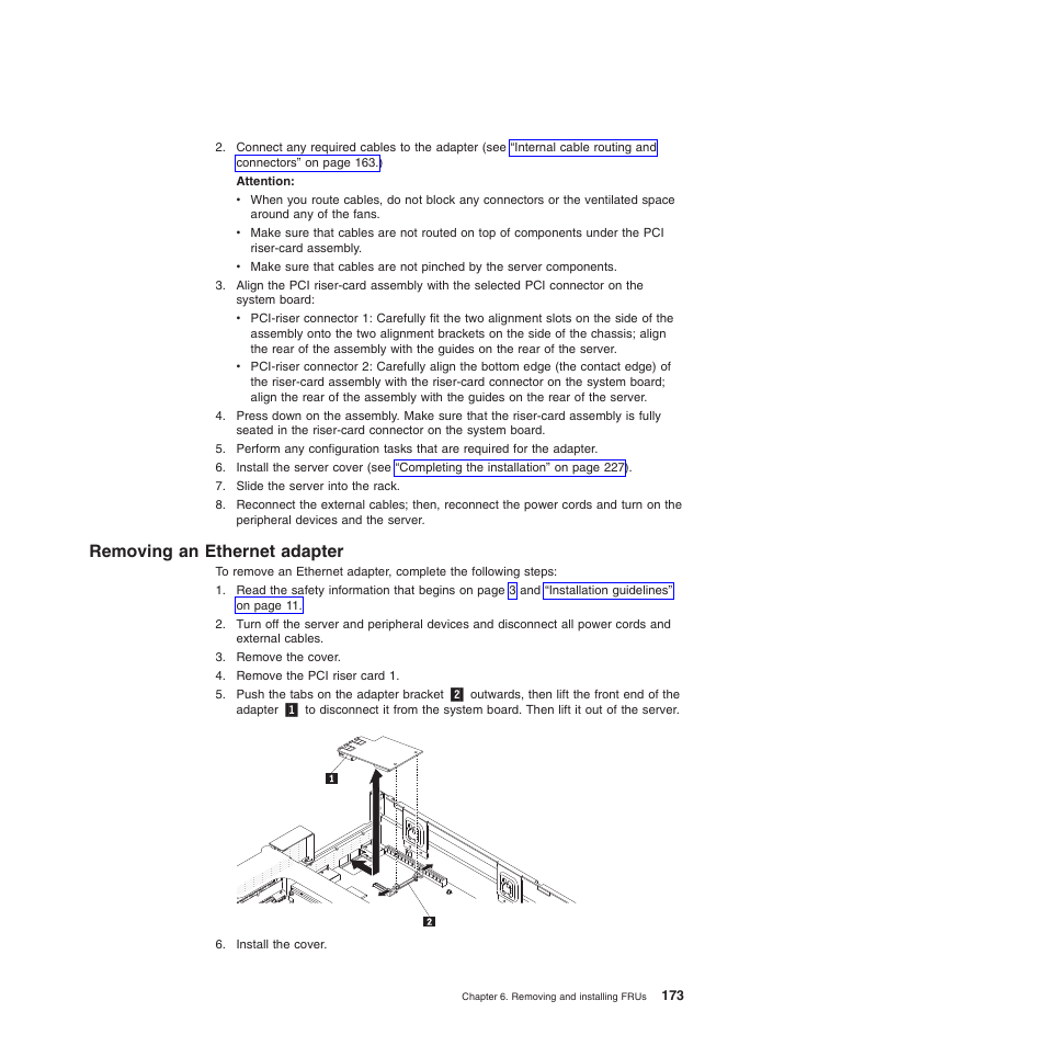 Removing an ethernet adapter | Lenovo THINKSERVER 3797 User Manual | Page 181 / 266