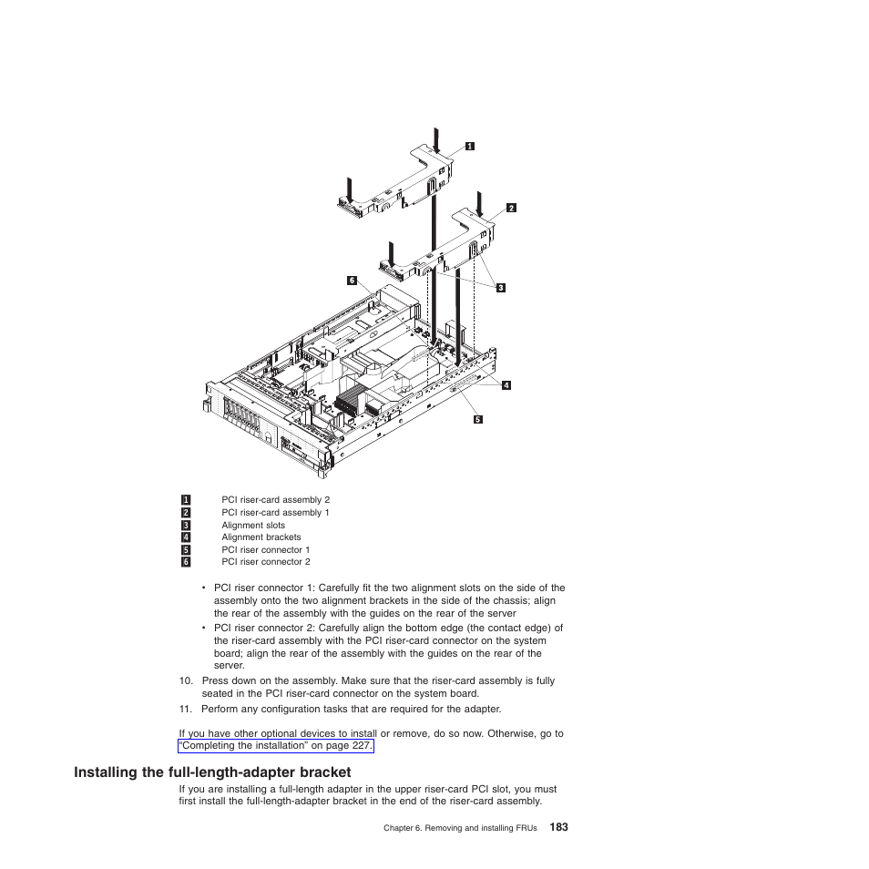Installing the full-length-adapter bracket | Lenovo THINKSERVER 3797 User Manual | Page 191 / 266