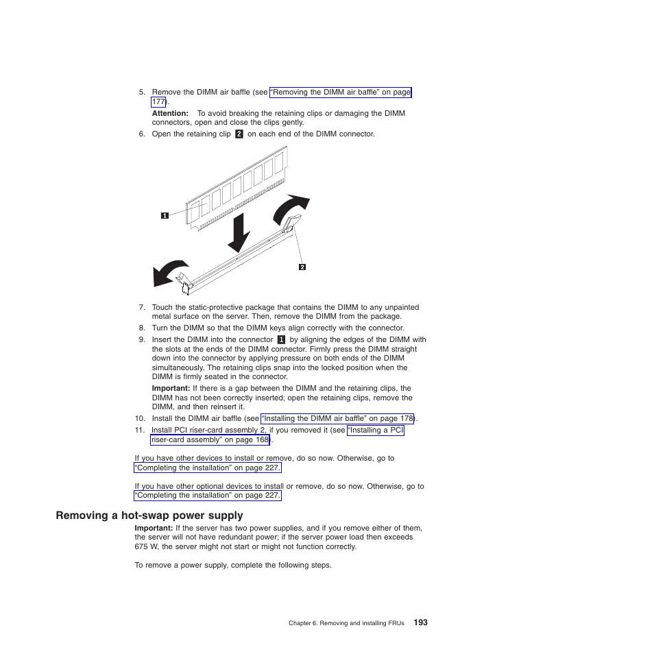 Removing a hot-swap power supply | Lenovo THINKSERVER 3797 User Manual | Page 201 / 266