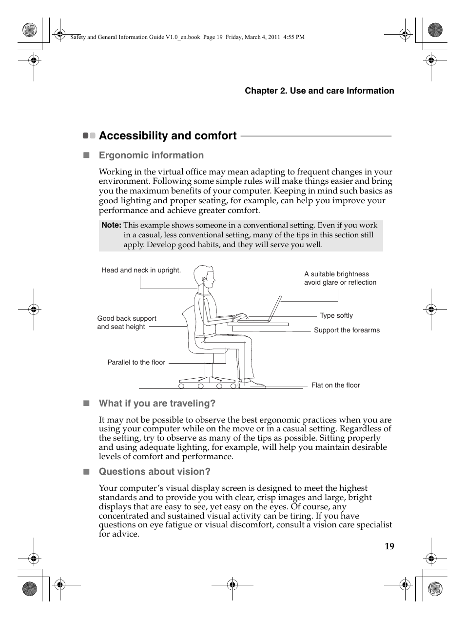 Accessibility and comfort | Lenovo 147500112 User Manual | Page 25 / 46