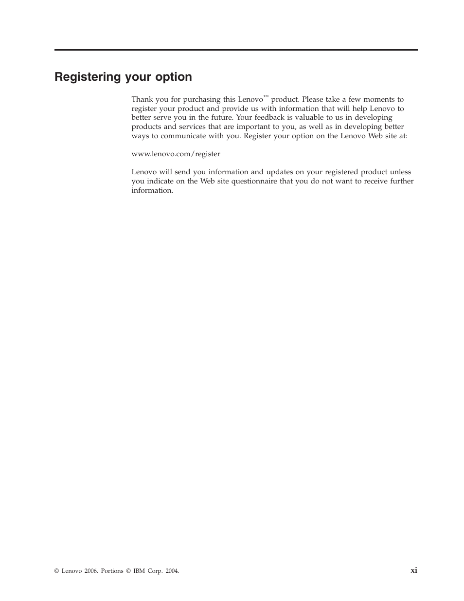 Registering your option, Registering, Your | Option | Lenovo ThinkPad 40Y8710 User Manual | Page 13 / 68