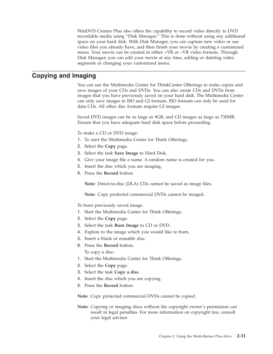 Copying and imaging, Copying, Imaging | Lenovo ThinkPad 40Y8710 User Manual | Page 31 / 68