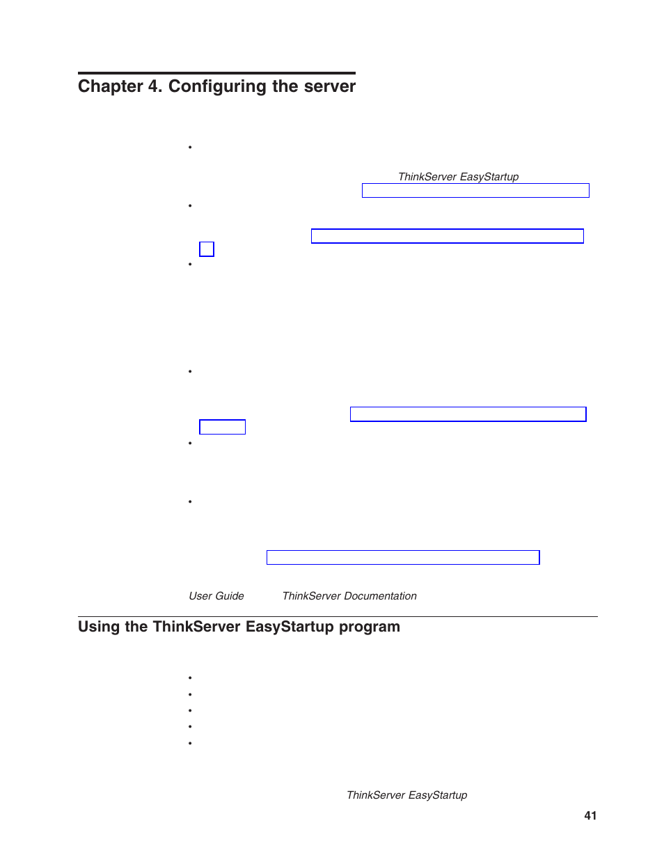 Chapter 4. configuring the server, Using the thinkserver easystartup program, Chapter | Configuring, Server, Using, Thinkserver, Easystartup, Program | Lenovo 6446 User Manual | Page 55 / 112