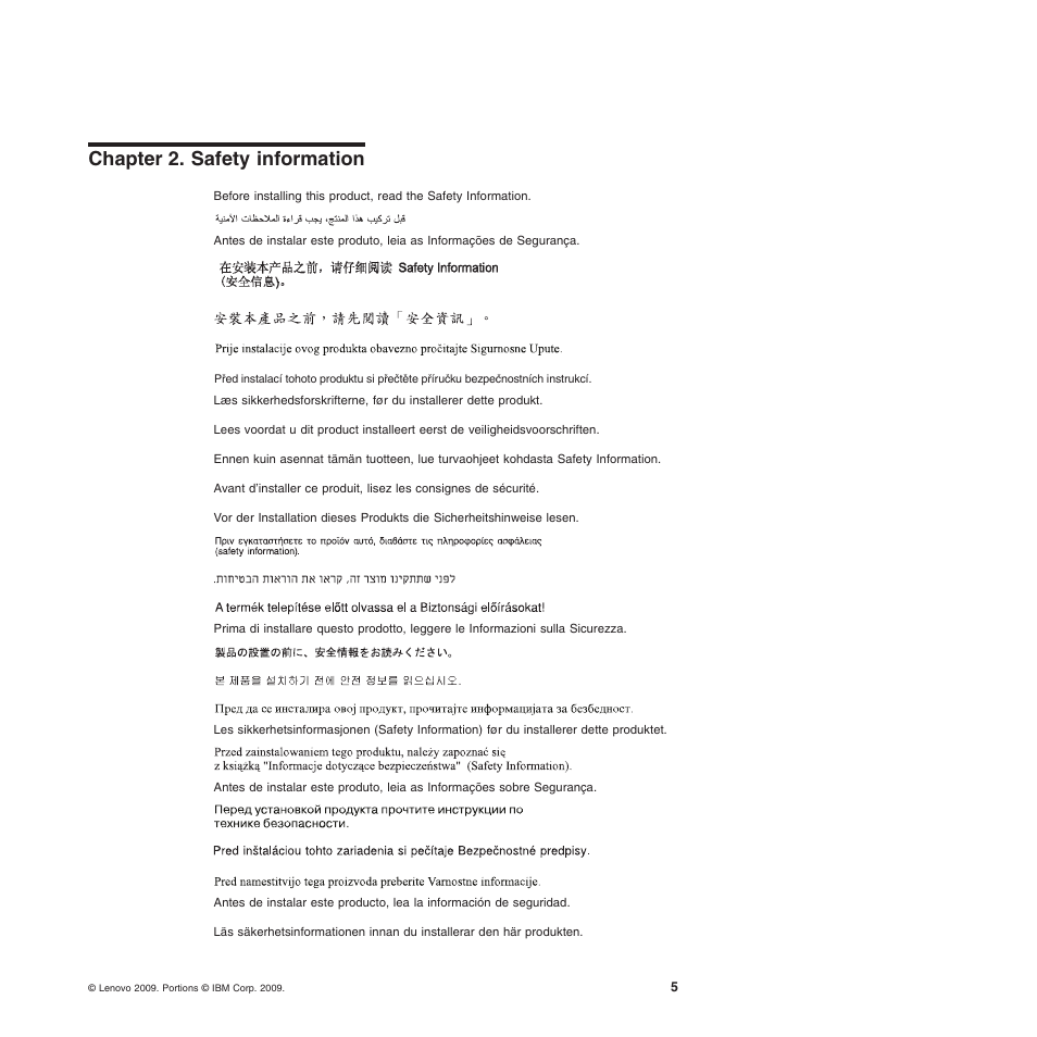 Chapter 2. safety information | Lenovo THINKSERVER 3821 User Manual | Page 13 / 304