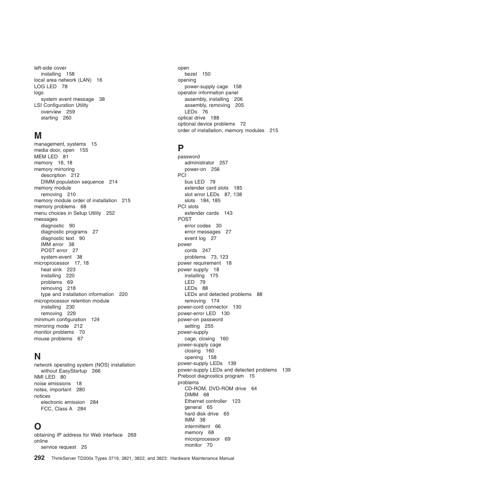 Lenovo THINKSERVER 3821 User Manual | Page 300 / 304