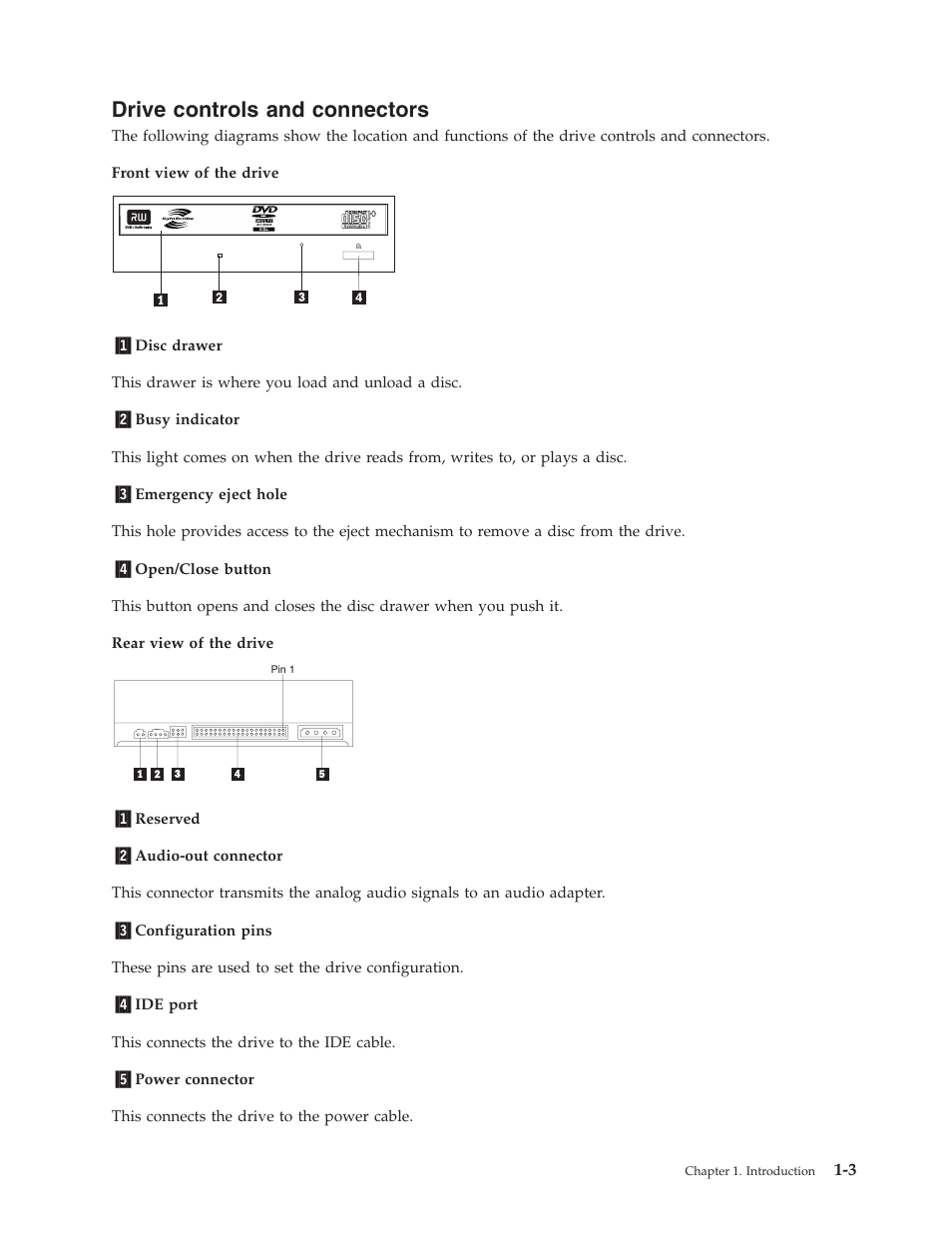 Drive controls and connectors, Drive, Controls | Connectors | Lenovo ThinkCentre 41N5583 User Manual | Page 17 / 72