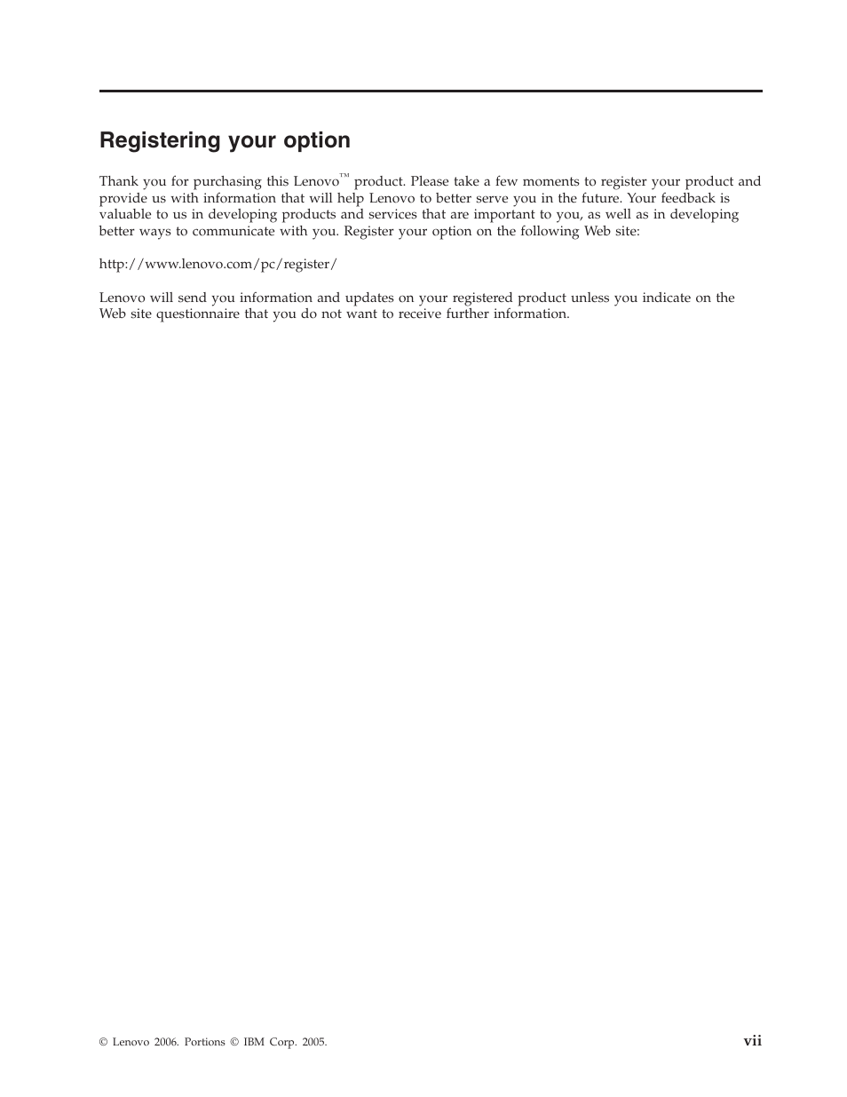 Registering your option, Registering, Your | Option | Lenovo ThinkCentre 41N5583 User Manual | Page 9 / 72