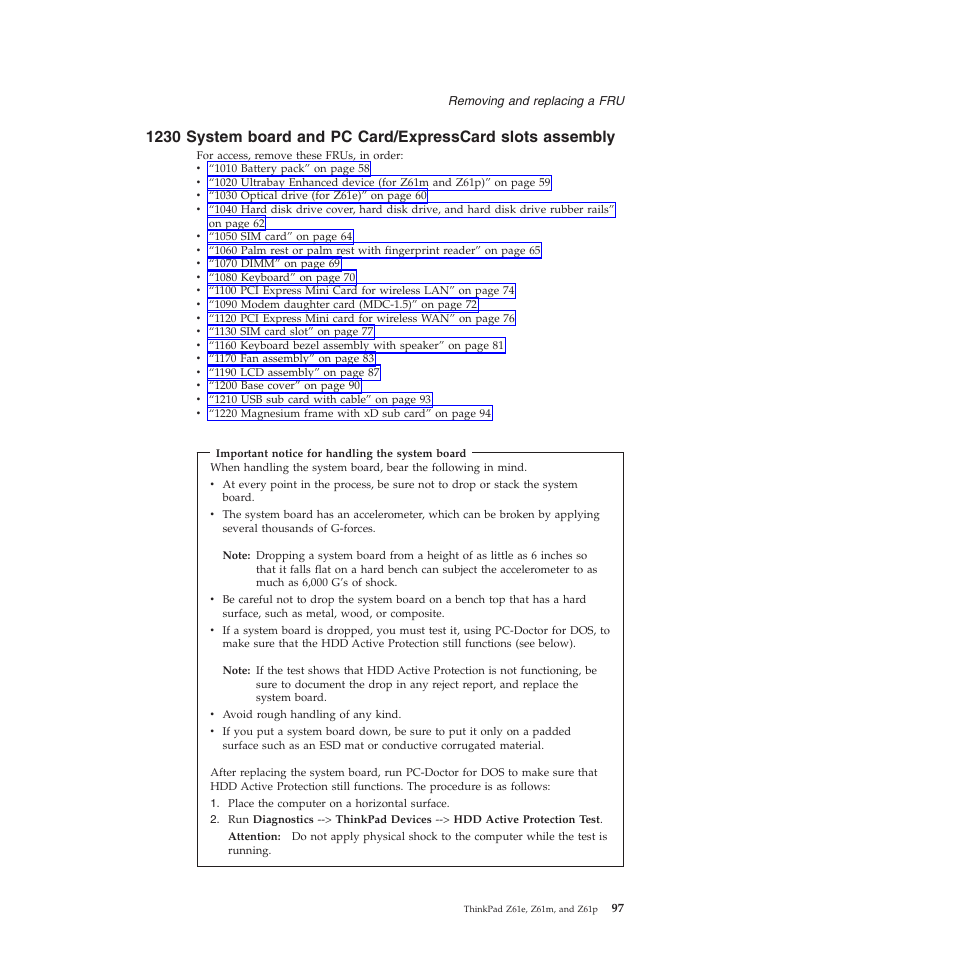 System, Board, Card/expresscard | Slots, Assembly | Lenovo Z61e User Manual | Page 103 / 176