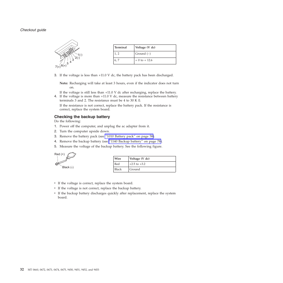 Checking the backup battery, Checking, Backup | Battery | Lenovo Z61e User Manual | Page 38 / 176