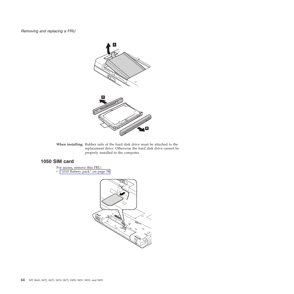 1050 sim card, Card | Lenovo Z61e User Manual | Page 70 / 176