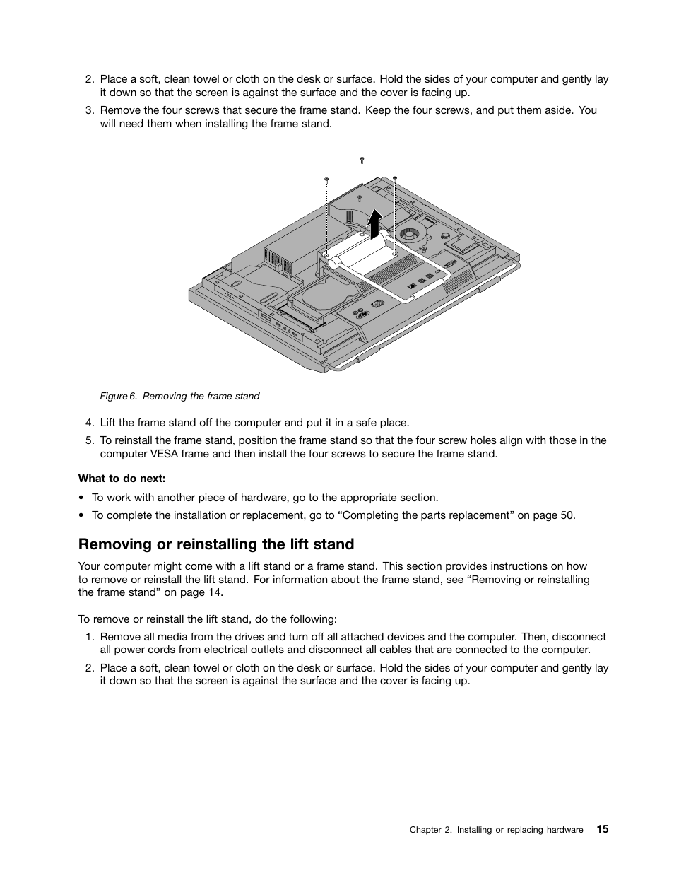 Removing or reinstalling the lift stand | Lenovo 5248 User Manual | Page 23 / 98